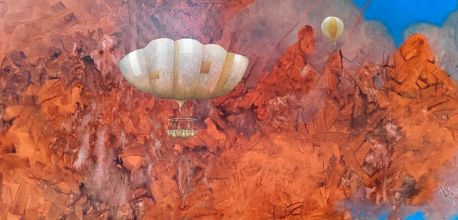 ,,Bezvetrie,, rozmer obrazu s rámom 100x50cm