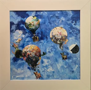 “Balóny..“ Rozmer obrazu spolu s rámom 50x50cm