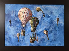 “Balóny..“ Rozmer obrazu spolu s rámom 80x60 cm