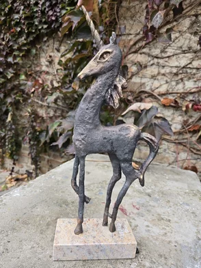 ,,Jednorožec,, bronz-zinok-patina, Výška - 43cm