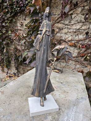 ,,Justícia,, zmes živice a bronzu - patina, Výška - 49cm