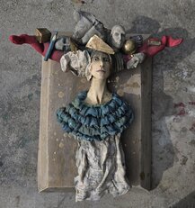 ,,Klaun,, Rormer plastiky 40x35 cm - na zavesenie