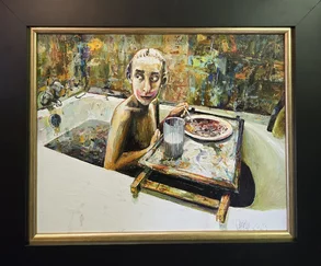 “Kúpajúci sa vo vani..“Rozmer obrazu spolu s rámom 47x40 cm