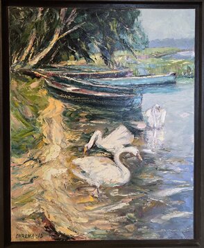 ,,Labute,, Roymer obrazu spolu s rámom 44x54 cm