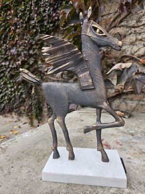 ,,Pegas,, bronz-zinok-patina, Výška - 36cm