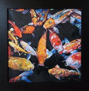 “Ryby“ Rozmer obrazu spolu s rámom 61x61cm