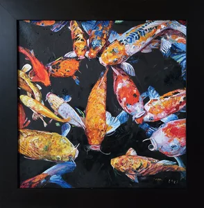 “Ryby“ Rozmer obrazu spolu s rámom 61x61cm