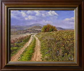 ,,TRNAVAPOĹNÁ CESTA,, Rozmer obrazu spolu s rámom 65x54 cm