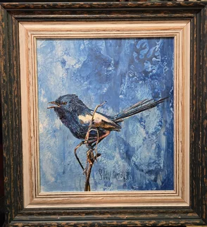 “Vtáčik“ Rozmer obrazu spolu s rámom 42,5x46cm