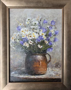 ,,Zvončeky“ Rozmer obrazu spolu s rámom 36x45 cm